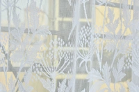 Tanishka fab Semi Transparent  Net Curtains (florel Design , White) Pack of 2 - Window (4x5 feet)