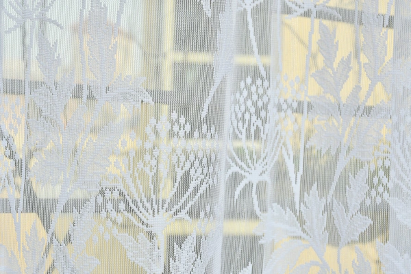 Tanishka fab Semi Transparent  Net Curtains (florel Design , White) Pack of 2 - Window (4x5 feet)