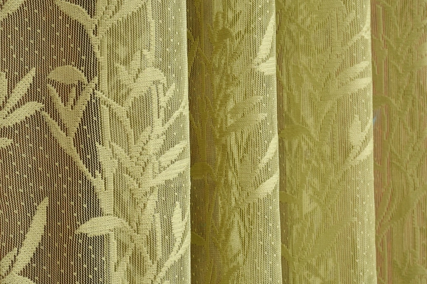 Tanishka fab Semi Transparent  Net Curtains (florel Design ,Green) Pack of 2 - Window (4x5 feet)