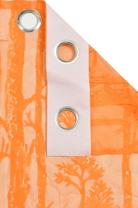 Tanishka fab Semi Transparent  Net Curtains (florel Design ,Orange) Pack of 2 - Window (4x5 feet)