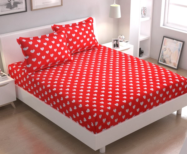 Tanishka Fabs 140 TC Microfiber 3D Printed  Double Bedsheet  Pack of 2 ( 2 Double Bedsheet with 4 pillow cover) - Double Bedsheet