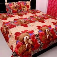 Tanishka Fabs 140 TC Microfiber 3D Printed  Double Bedsheet  Pack of 2 ( 2 Double Bedsheet with 4 pillow cover) - Double Bedsheet
