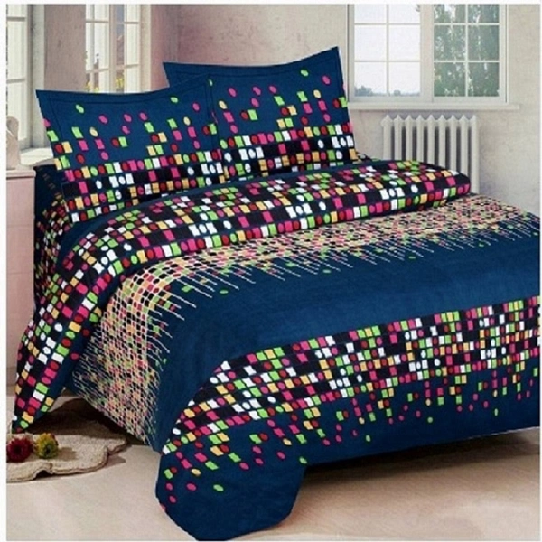 Tanishka Fabs 140 TC Microfiber 3D Printed  Double Bedsheet  Pack of 2 ( 2 Double Bedsheet with 4 pillow cover) - Double Bedsheet