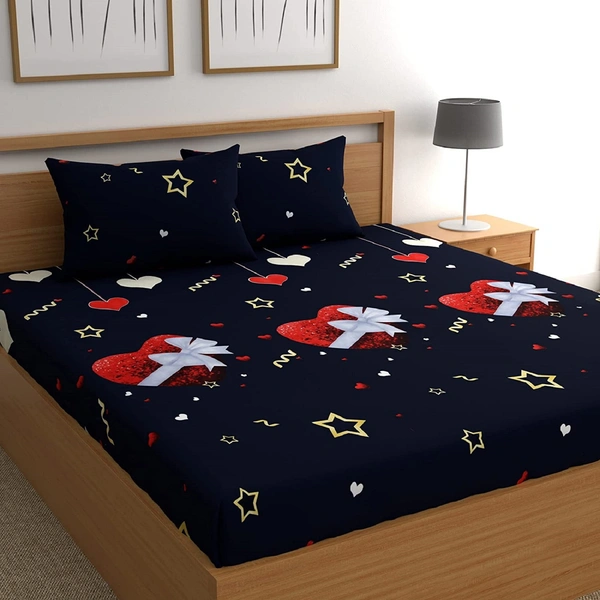 Tanishka Fabs 140 TC Microfiber 3D Printed  Double Bedsheet  Pack of 2 ( 2 Double Bedsheet with 4 pillow cover) - Double Bedsheet
