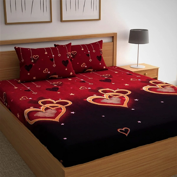 Tanishka Fabs 140 TC Microfiber 3D Printed  Double Bedsheet  Pack of 2 ( 2 Double Bedsheet with 4 pillow cover) - Double Bedsheet