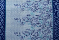Tanishka Fabs polyester Eyelet Blue Printed Design curtains Pack of 2 - Window (4x5 Feet)