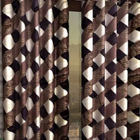 Tanishka Fabs polyester Eyelet Brown Suprimo Check Printed Design curtains Pack of 2 - Window (4x5 Feet)