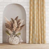 Tanishka Fabs Polyester Eyelet  Cream Designer Print curtains Pack of 2 - Window (4x5 Feet)