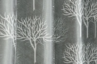 Tanishka Fabs Polyester Eyelet  Gray Designer Print curtains Pack of 2 - Window (4x5 Feet)