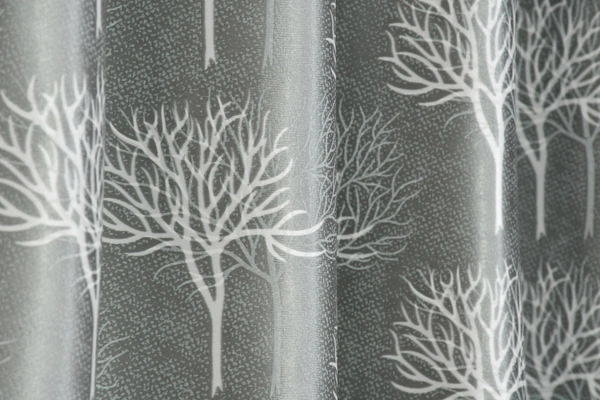 Tanishka Fabs Polyester Eyelet  Gray Designer Print curtains Pack of 2 - Window (4x5 Feet)
