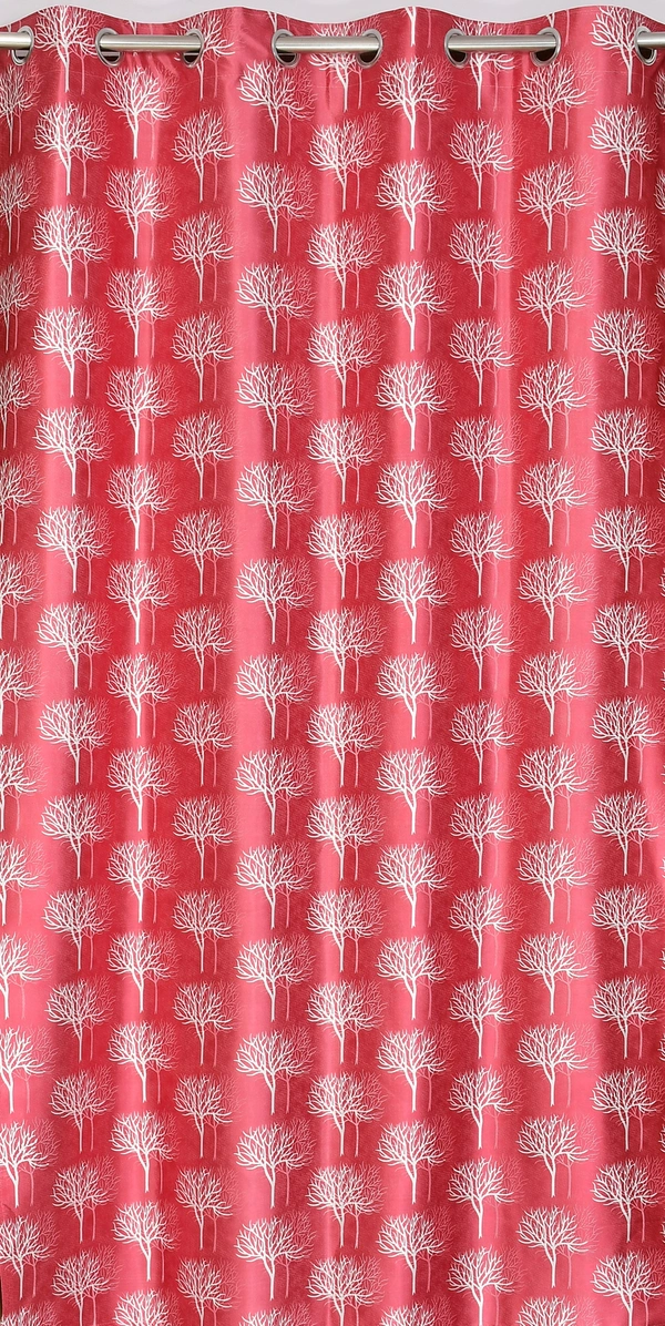 Tanishka Fabs Polyester Eyelet Marron Designer Print curtains Pack of 2 - Window (4x5 feet)
