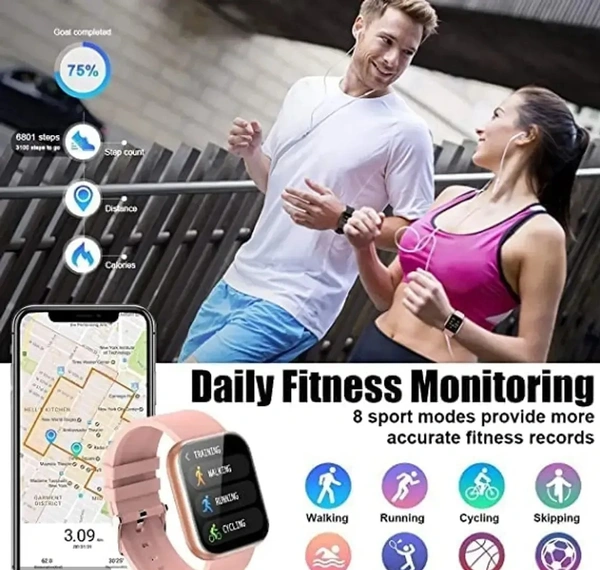 Petron D20 Bluetooth Smart Watch With BP Tracking Heart Rate Sensor and Many More Features  - White Pointer, Freesize
