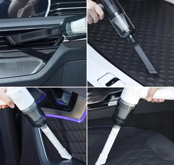 Skullclean Mini Vaccum Cleaner For Car Interior High Power and Ultralevel Clean Hair Dust And Food Waste Anti Smell Support  - Freesize