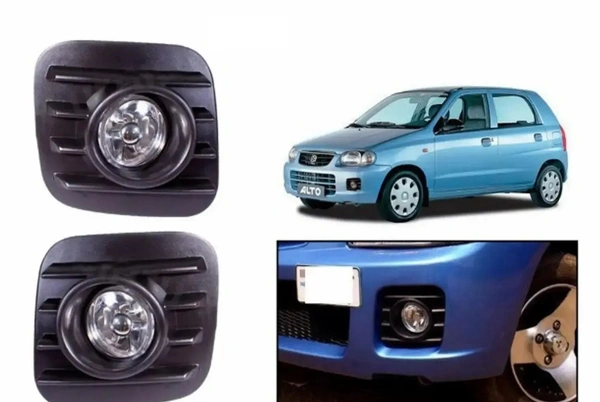 Brighthalo Halogen Fog Lamp For Maruti Suzuki Alto And Same Dimension Cars  Super Bright Clean Fog View And Long Lasting - Black, Free Size