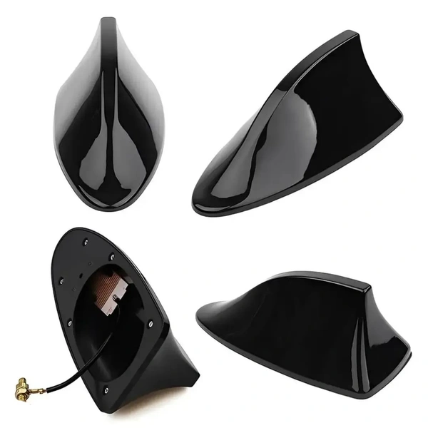Shark Antenna Combo Of 4 Deep Black . No Drilling. Gum Use - Black, Freesize