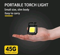 Miniature Power Key Chain Light With Bottle Opener, 3 Lights Modes,Rechargable Type C,Magnetic Holder and Folding Bracket Chain.   - Black, Freesize