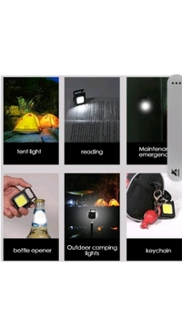 Miniature Power Key Chain Light With Bottle Opener, 3 Lights Modes,Rechargable Type C,Magnetic Holder and Folding Bracket Chain.   - Black, Freesize