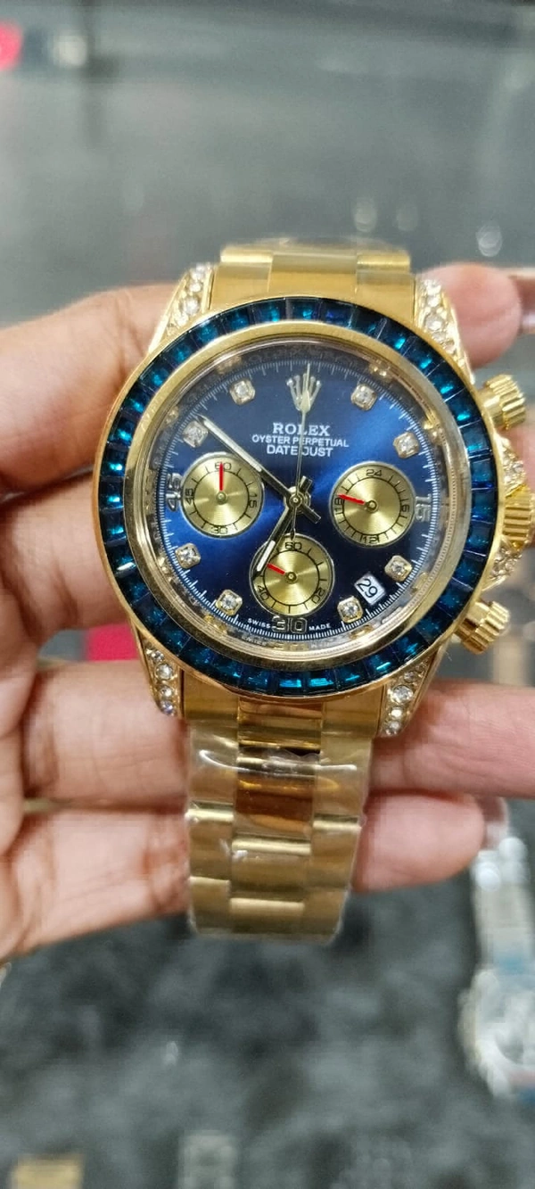 Rolex Watch Dimond Edition  - Blue