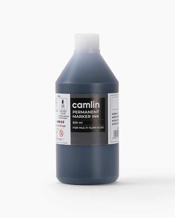 Camlin Permanent Marker Ink 500ml-black | Royal Stationers Best Quality Guarantee