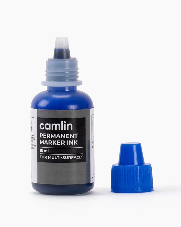 Camlin Permanent Marker Ink 15 ml -Blue | Royal Stationers Best Quality Guarantee