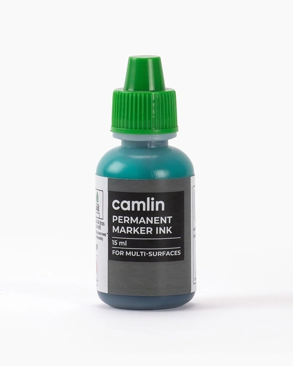 Camlin Permanent Marker Ink 15 Ml -green | Royal Stationers Best Quality Guarantee