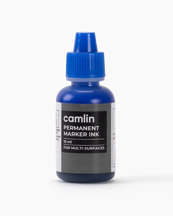 Camlin Permanent Marker Ink 15 ml -Blue | Royal Stationers Best Quality Guarantee