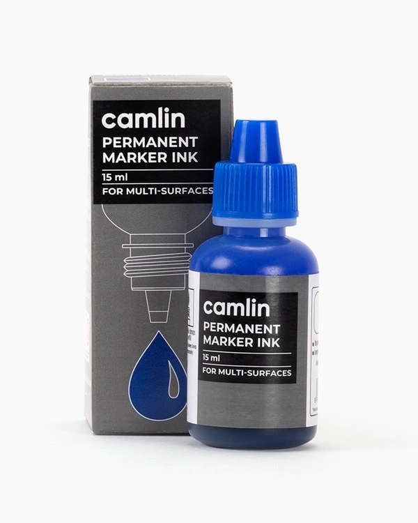 Camlin Permanent Marker Ink 15 ml -Blue | Royal Stationers Best Quality Guarantee