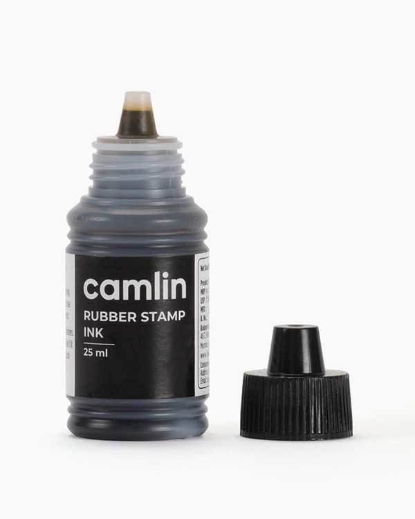 camlin Rubber Stamp Inks black -25 Ml | Royal Stationers Best Quality Guarantee
