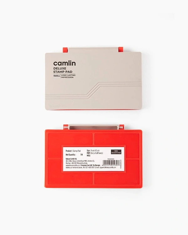 Camlin Deluxe Stamp Pad - red | Royal Stationers Best Quality Guarantee