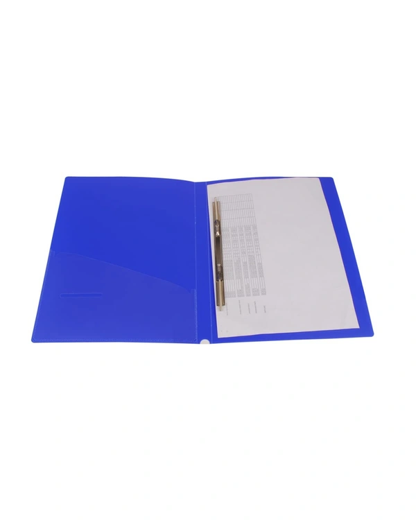 Spring Cobra Punchless Clip File | Durable Plastic Document File Folder | File for FC Size Documents | File Folder Organizer  | Royal Stationers Best Quality Guarantee - Blue