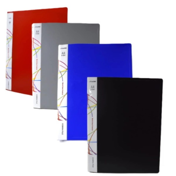 Spring Cobra Punchless Clip File | Durable Plastic Document File Folder | File for FC Size Documents | File Folder Organizer  | Royal Stationers Best Quality Guarantee - Blue