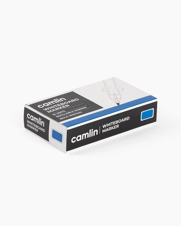 camlin white board marker with extra replacement tip free pack of 10 -blue | Royal Stationers Best Quality Guarantee