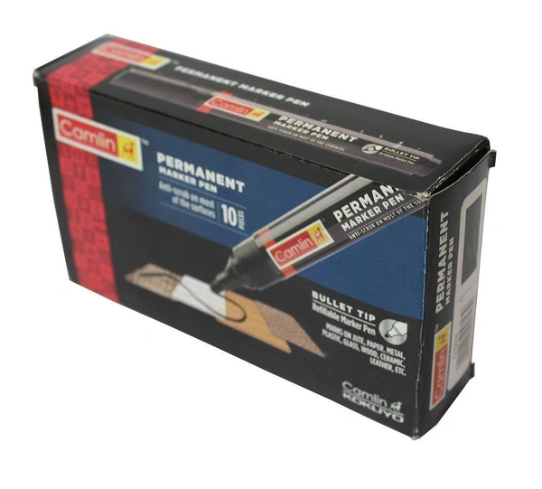 camlin permanent marker red - Pack of 10 | Royal Stationers Best Quality Guarantee