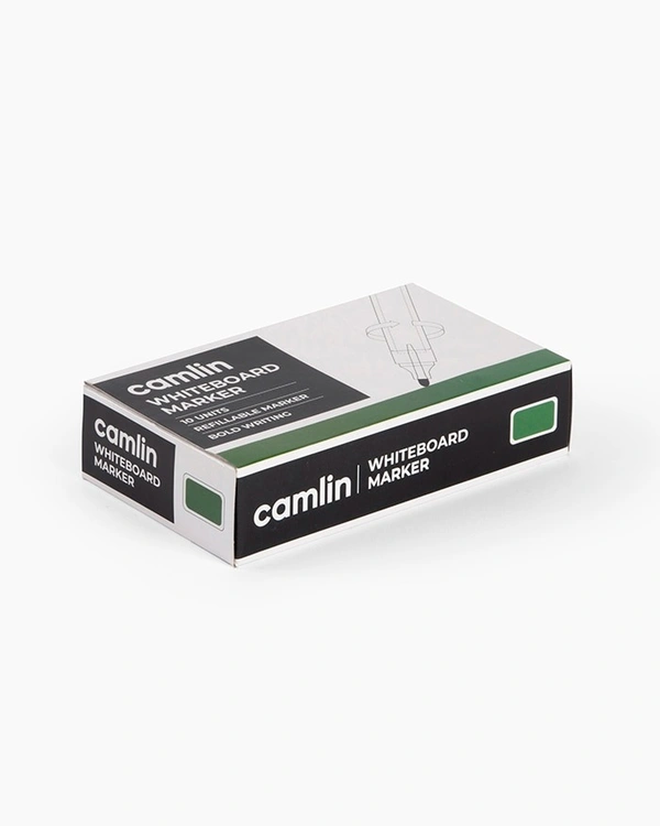 camlin white board marker with extra replacement tip free pack of 10 -green | Royal Stationers Best Quality Guarantee