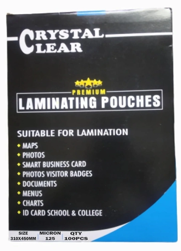 A3 Size Lamination Pouch (125 Micron)(Pack of 100pcs)(310 X 450 MM) / Lamination Sheet/Lamination Film/Lamination Pack/Lamination Roll  | Royal Stationers Best Quality Guarantee