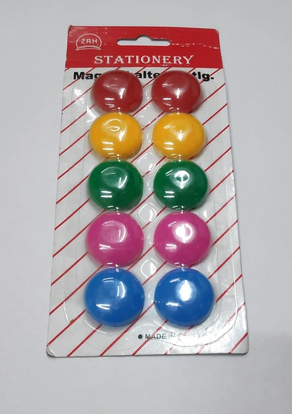 Colourful Magnet Buttons for Fridge/Magnetic Whiteboard/Stick Notes, Photos, Charts and More - Multicolor (10) 30 MM | Royal Stationers Best Quality Guarantee