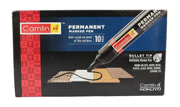 camlin permanent marker red - Pack of 10 | Royal Stationers Best Quality Guarantee