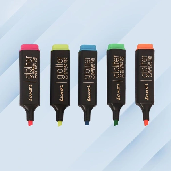 Luxor Highlighter - Assorted Colors - Set Of 5 | Royal Stationers Best Quality Guarantee