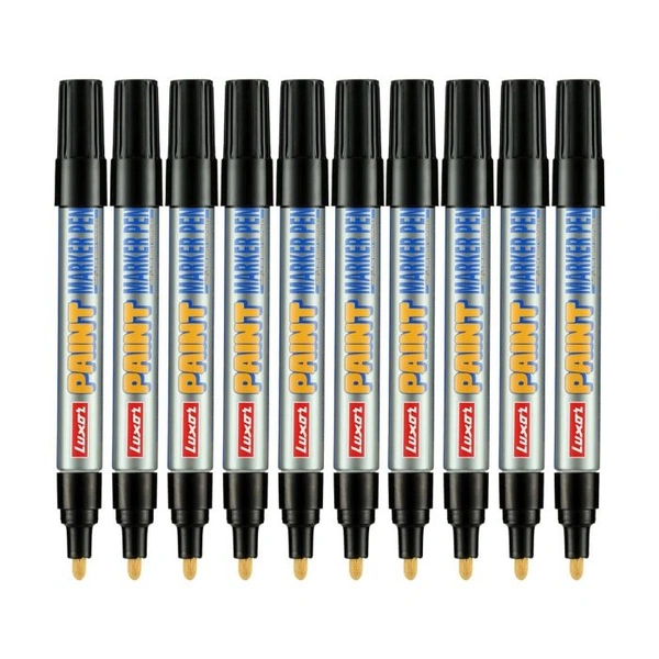 Luxor black Paint Marker With Extra Tip Free Pak Of-10 | Royal Stationers Best Quality Guarantee