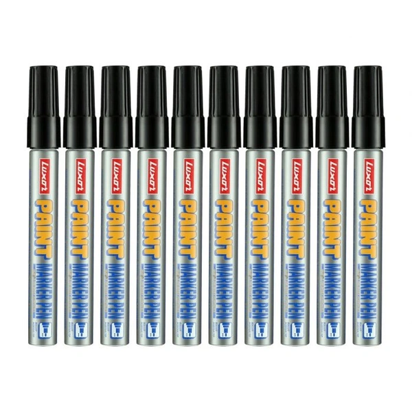 Luxor black Paint Marker With Extra Tip Free Pak Of-10 | Royal Stationers Best Quality Guarantee