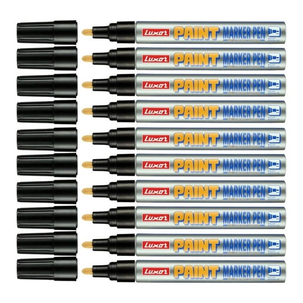 Luxor black Paint Marker With Extra Tip Free Pak Of-10 | Royal Stationers Best Quality Guarantee