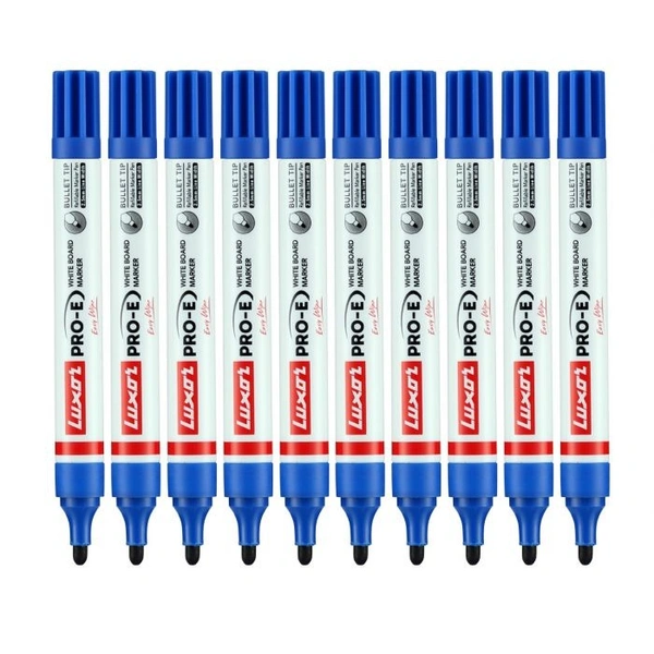 Luxor  Refillable White Board Marker with extra replacement tip free  - Blue - Box Of 10 | Royal Stationers Best Quality Guarantee