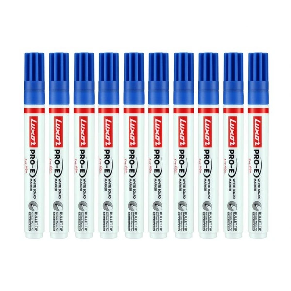 Luxor  Refillable White Board Marker with extra replacement tip free  - Blue - Box Of 10 | Royal Stationers Best Quality Guarantee