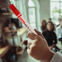 Luxor White Board Marker with extra replacement tip  - red - Box Of 10 | Royal Stationers Best Quality Guarantee