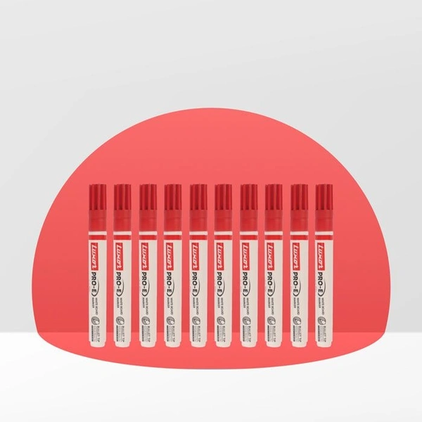 Luxor White Board Marker with extra replacement tip  - red - Box Of 10 | Royal Stationers Best Quality Guarantee