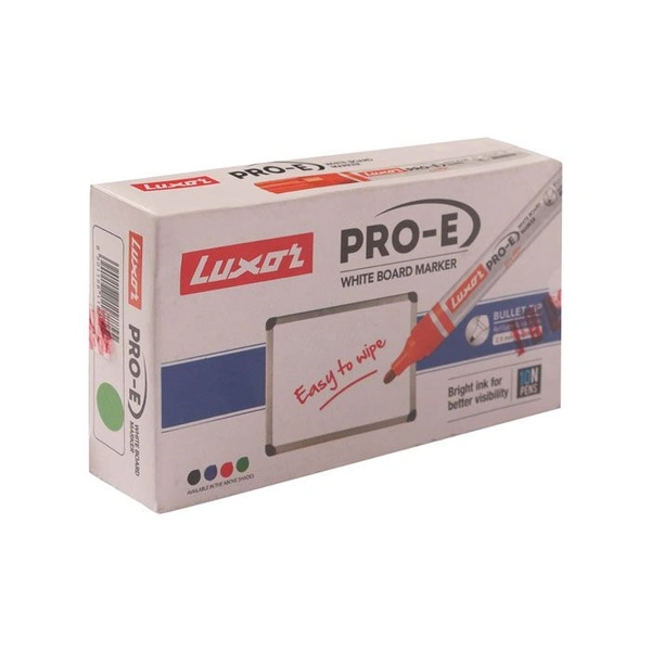 Luxor Refillable White Board Marker with extra replacement tip free - Green - Box Of 10 | Royal Stationers Best Quality Guarantee