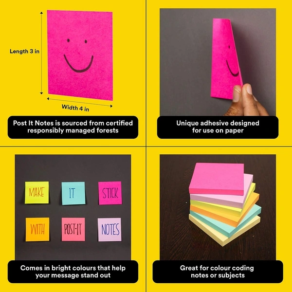 Post-it Sticky Notes Pad 3x3' | Royal Stationers Best Quality Guarantee - Green