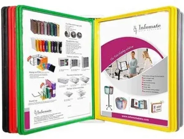 info Plastic Wall Unit Hanging Display Pocket Documents Certifica te Storage File Folder with 10 Folders for Home and Office, A4 Size, Multicolour | Royal Stationers Best Quality Guarantee