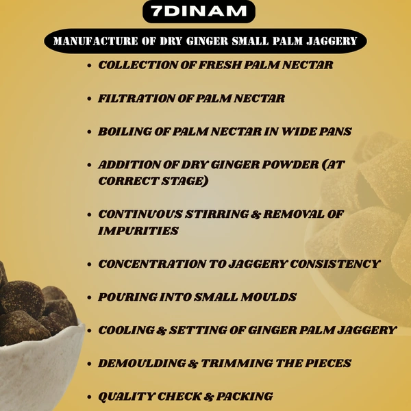 Dry Ginger Palm Jaggery (14g) - JAR, 500g