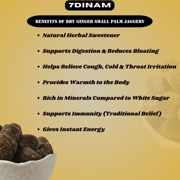 Dry Ginger Palm Jaggery (14g) - JAR, 500g